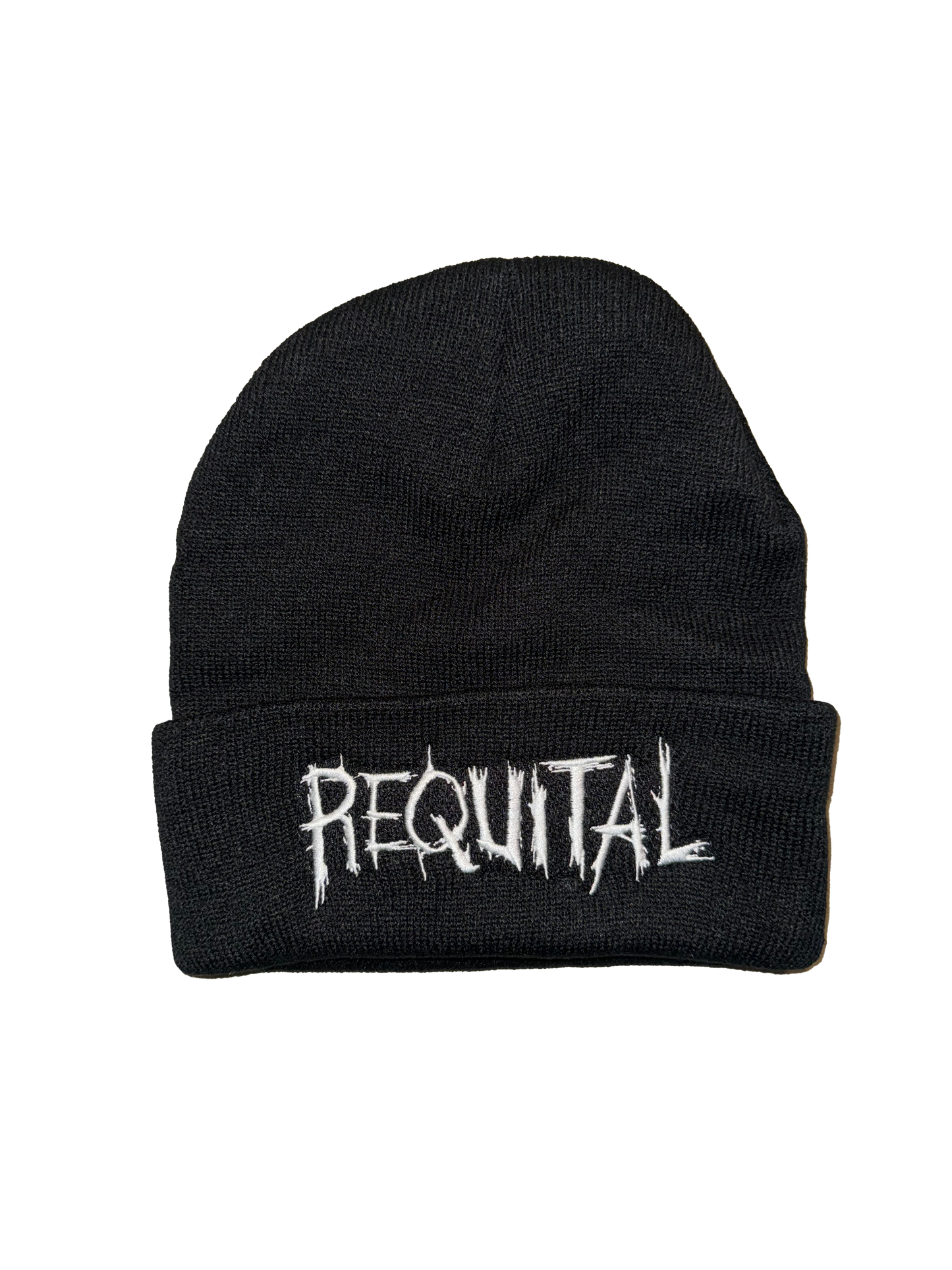 Requital Embroidered Black Beanie