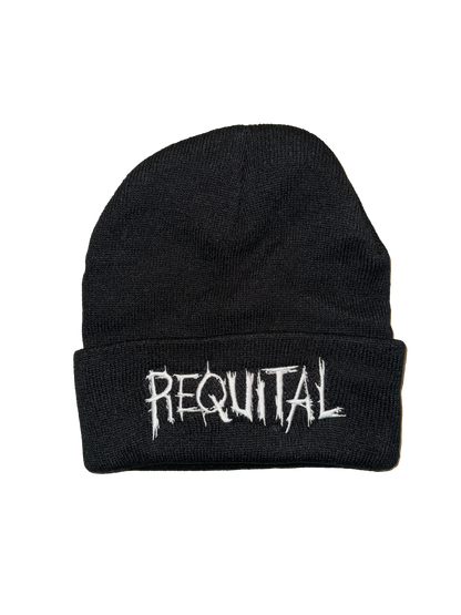 Requital Embroidered Black Beanie