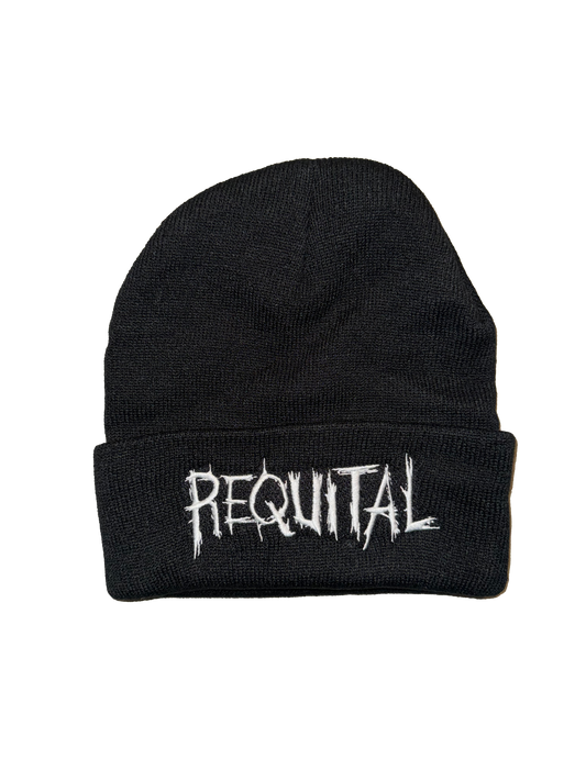 Requital Embroidered Black Beanie