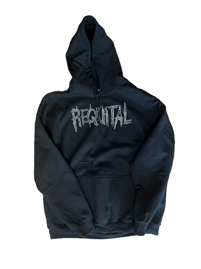 Black Heart White Rhinestone Hoodie Requital