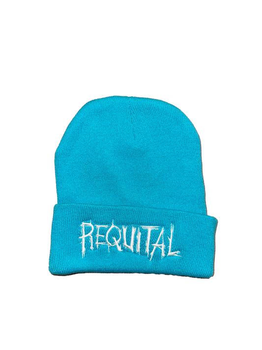 Requital Embroidered Blue Beanie