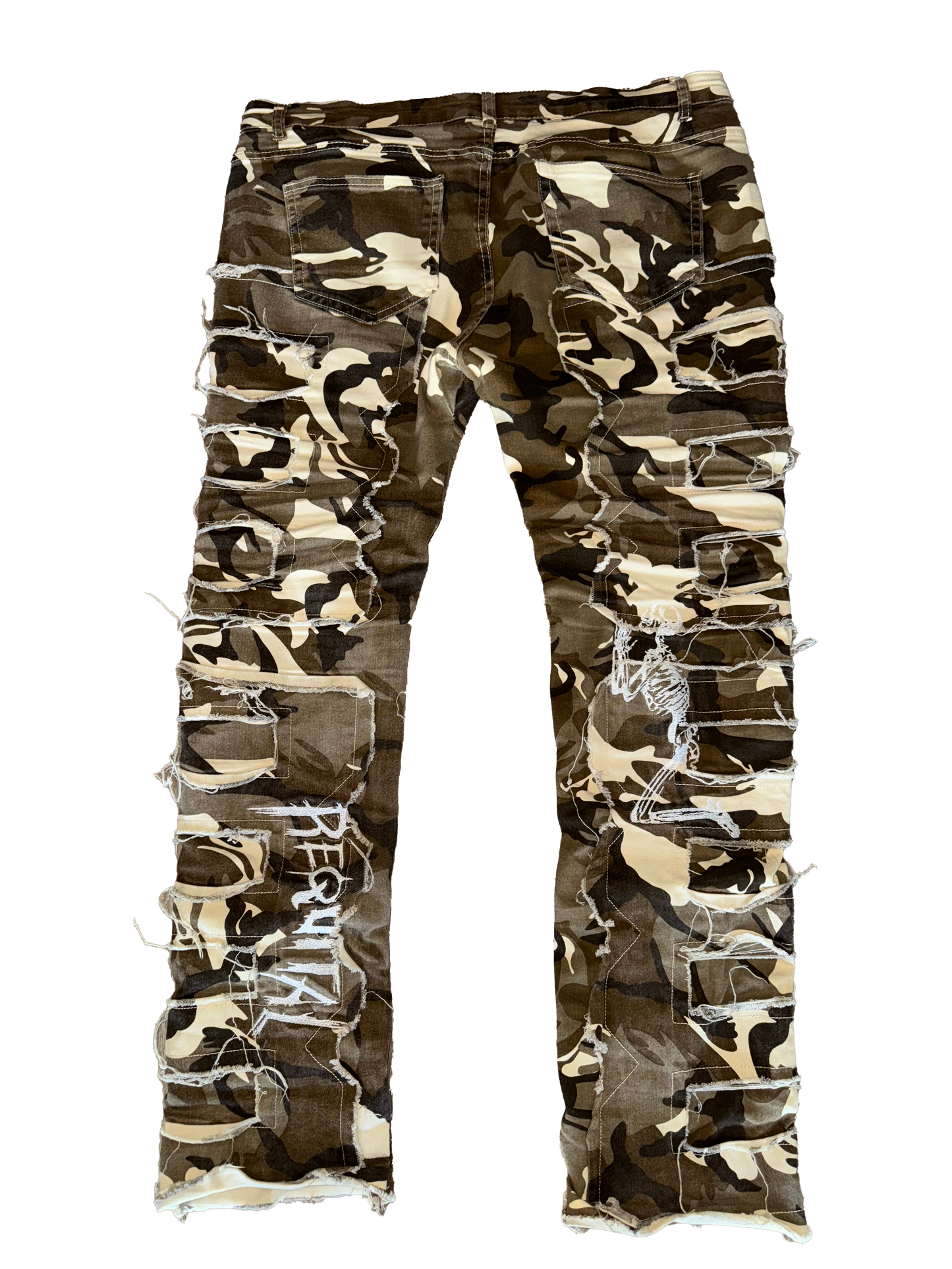 Embroidered Camo Stack Jeans