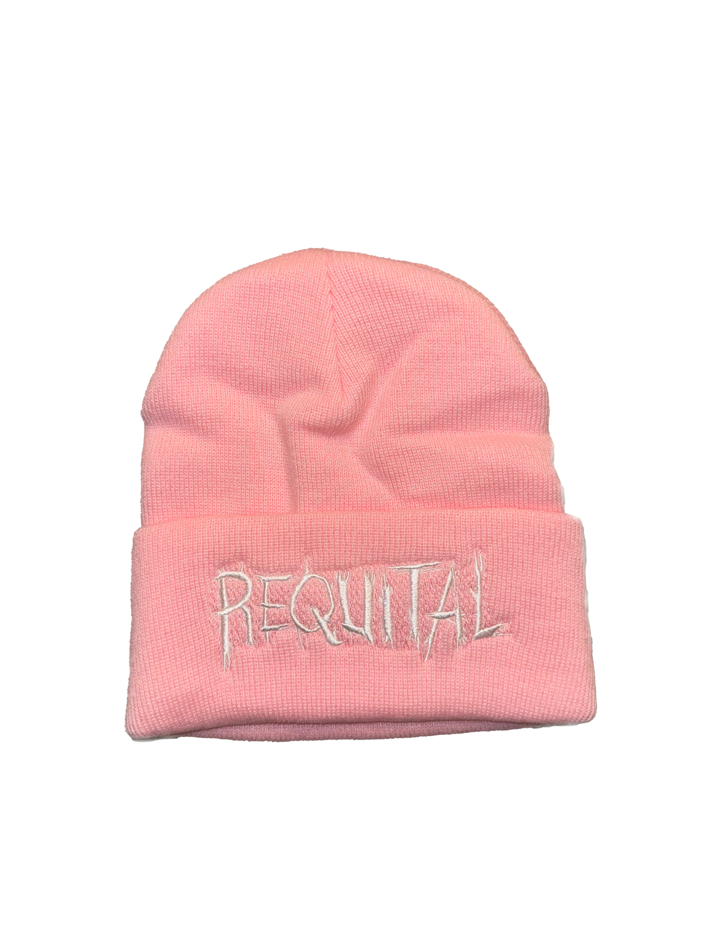 Requital Embroidered Pink Beanie