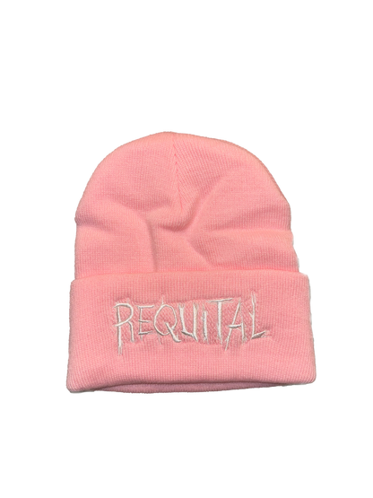 Requital Embroidered Pink Beanie