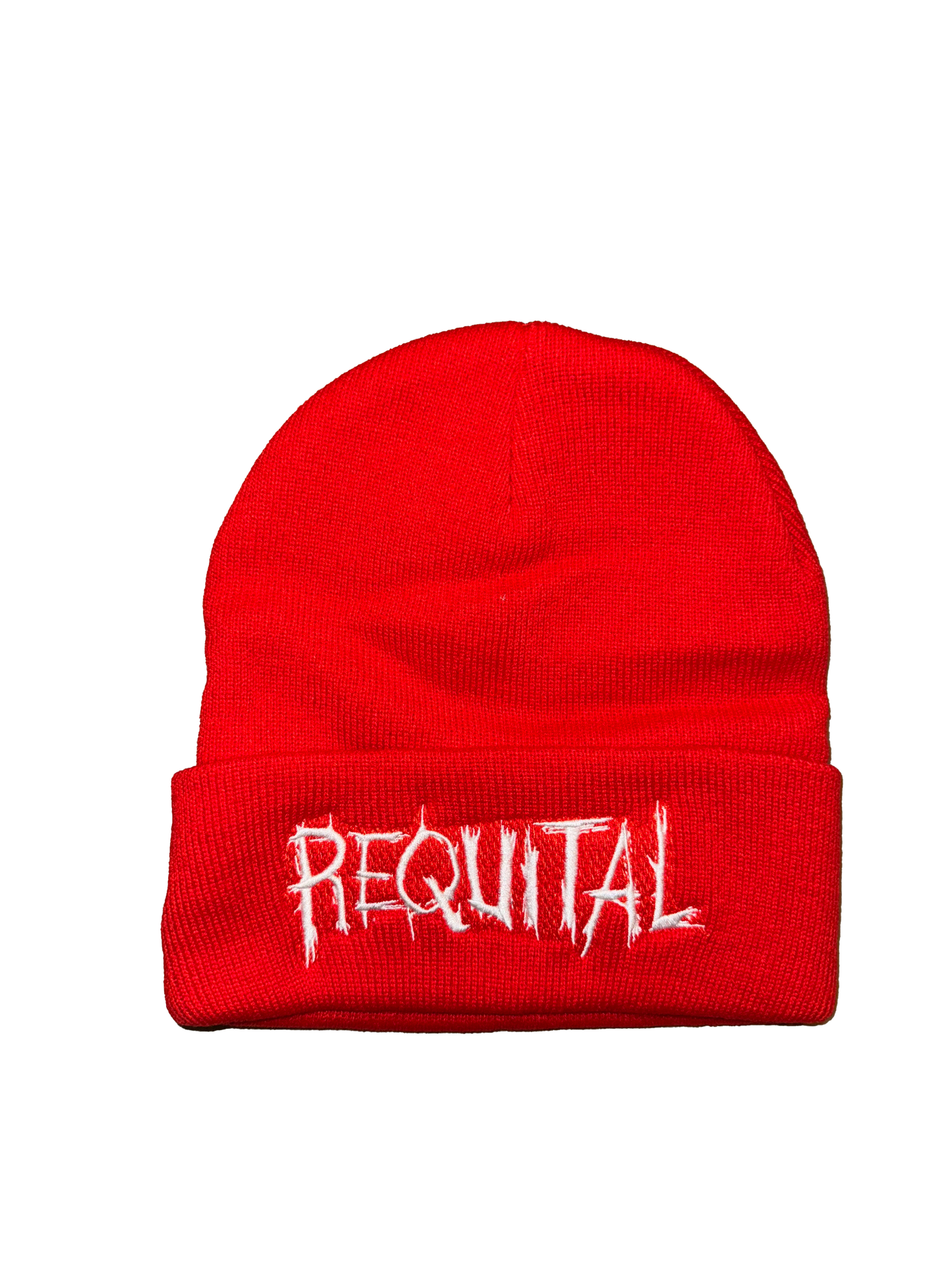 Requital Embroidered Red Beanie