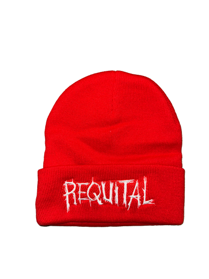 Requital Embroidered Red Beanie